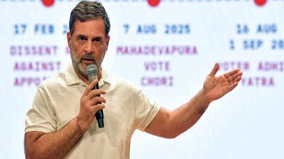 Rahul said thousands of youngsters were protesting peacefully against 'vote chori' and the resignation of CEC Kumar to save democracy, but the Modi-Shah government replied by dragging the boys and girls through the streets and arresting them. Lathi can stop a crowd, but not a question: Rahul