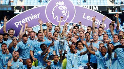 File Pic: Manchester City players and staff after winning the Premier League title . (Reuters Photo) ‘Just own it’: Gary Lineker urges Manchester City to accept punishment over financial breaches