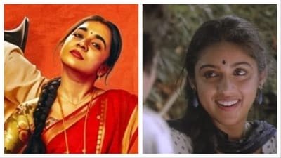 Anishma Anilkumar in Modha Rathri (left) and Revathy in Mouna Ragam (right). Anishma Anilkumar in Modha Rathri (left) and Revathy in Mouna Ragam (right).