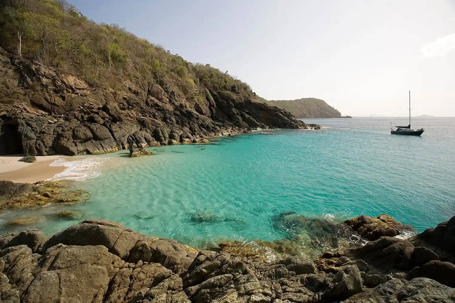 Moskito Island is now divided among nine private families, including Branson, who share and maintain common amenities such as beaches and tennis courts.