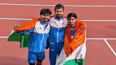 Photo credit/PCI Hangzhou 2022 feat repeated in Nagoya 2026: India claim gold, silver, bronze in men's high jump T63 at Asian Para Games