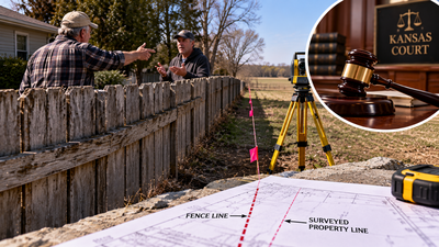 Image AI generated Neighbours fought over a 65-year-old fence in Kansas; court ruled that the surveyed property line mattered more than the fence