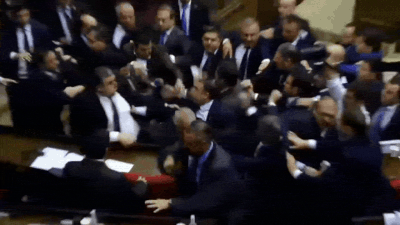 Chaos on camera: Armenia MPs trade blows as parliament erupts into mass brawl