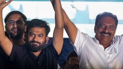 Cockroach Janta Party (CJP) founder Abhijeet Dipke and actor-activist Prakash Rajduring the people's tribunal protest, organised by various civil society groups against the Special Intensive Revision (SIR) of electoral rolls, at Freedom Park in Bengaluru. (PTI Photo/Shailendra Bhojak)(PTI10_08_2026_000211A) (PTI) Cockroach Janta Party (CJP) founder Abhijeet Dipke and actor-activist Prakash Rajduring the people's tribunal protest, organised by various civil society groups against the Special Intensive Revision (SIR) of electoral rolls, at Freedom Park in Bengaluru. (PTI Photo/Shailendra Bhojak)(PTI10_08_2026_000211A) (PTI)