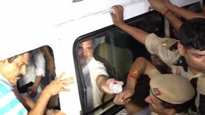 ‘You are doing your job’: Detained Rahul Gandhi offers water to police - watch