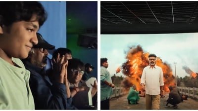 Rajinikanth was an audience member inside a theatre for his own film. Rajinikanth was an audience member inside a theatre for his own film.