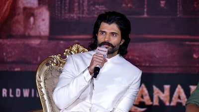 Vijay Deverakonda spoke about online hate at the Ranabaali trailer launch.