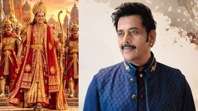 Actor Ravi Kishan and his AI image in role of Shri Ram that he will perform at Ayodhya Ki Ram Leela in New Delhi on October 19 and 20 (Photo: Instagram and AI)
