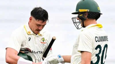 Australia's Matt Renshaw and captain Pat Cummins (Image: ANI) 'He can be a great opener': Pat Cummins hints at batting reshuffle despite Matthew Renshaw's 272-run haul