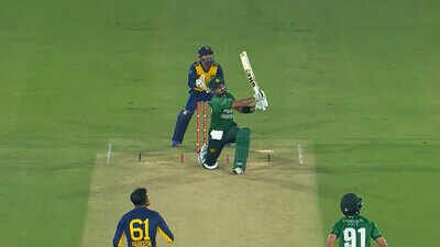 Sahibzada Farhan bats during the first T20I against Sri Lanka. (Video grab) Match-winning knock on captaincy debut! Sahibzada Farhan leads Pakistan to stunning chase against Sri Lanka