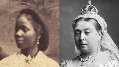Sarah Forbes Bonetta (L), Queen Victoria In 1850, a 7-year-old African girl was presented to Queen Victoria as a 'gift'; 176 years later, her great-great-grandson is revisiting her remarkable life through a newly published biography