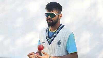 Saransh Jain (Image credit: X) Ignored for New Zealand Tests, Saransh Jain grabs seven wickets in Ranji Trophy