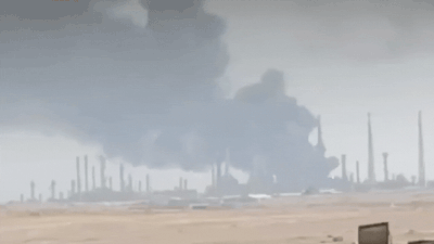 Massive fire reported after Houthi strikes on Saudi Aramco sites Watch: Massive fire at Saudi Aramco sites targeted in Houthi missile, drone strikes