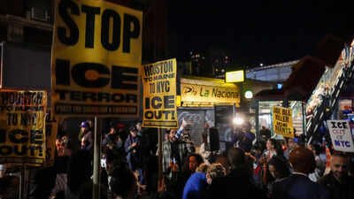 File photo: Demonstrators protest near the scene of a shooting reportedly involving US Immigration and Customs Enforcement (ICE) officers in the Bronx borough of New York City, US 'ICE out of our neighbourhoods’: Shooting of Dominican man sparks protests in New York