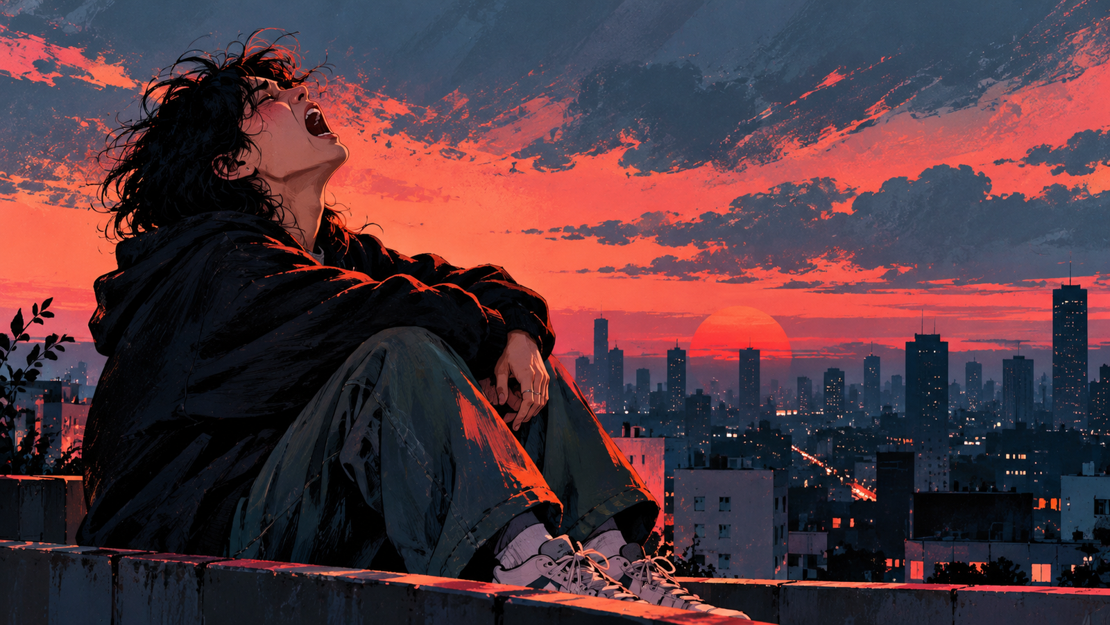 Solitary Scream Over the City