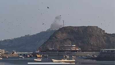 Three witnesses told they heard loud booms in the vicinity of the palace. (Photo/X user) Video: Loud booms rock Yemen presidential palace as Houthis fire several missiles