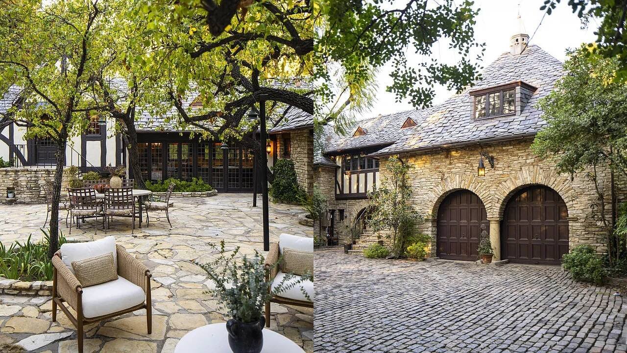 The courtyard and driveway