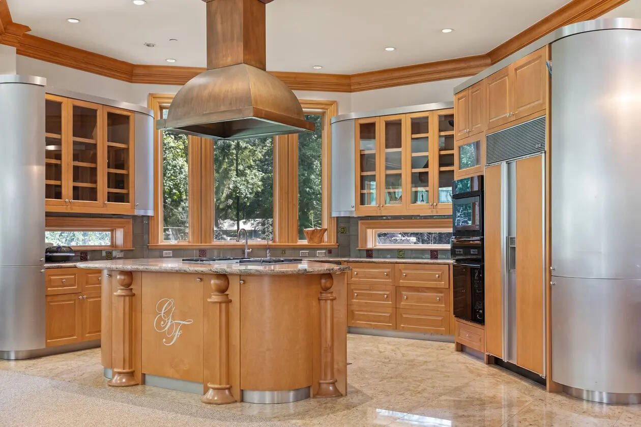 The iconic kitchen where George Foreman filmed grill commercials remains in his former mansion.