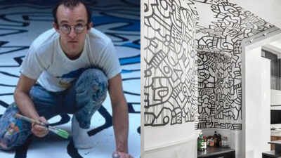In 1979, Keith Haring painted a mural directly on a New York loft's walls and ceiling before it vanished behind drywall; its owner later restored the 8,000-square-foot home, now listed for $25 million