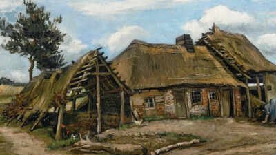 The painting, created in July 1885, is known in French as Paysanne devant une chaumière. Simon C. Dickinson photo In 1968, a London buyer paid £45 for a painting in a junk shop because he suspected it might be special; experts later confirmed it as a Van Gogh, and in 2020 the work sold for about €12 million to €15 million