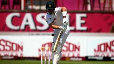 Tristan Stubbs plays a bouncer on day three of the first cricket test match between South Africa and Australia, in Durban, South Africa, Sunday, Oct. 11, 2026. (AP Photo After Durban drubbing, South Africa drop Stubbs from squad; call up player with two Test experience and eye Rabada return