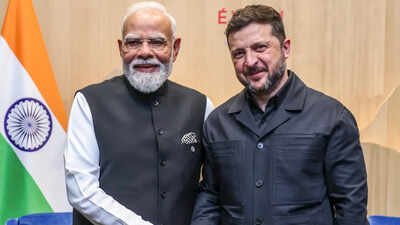File photo: Prime Minister Narendra Modi during a meeting with Ukrainian President Volodymyr Zelenskyy (Picture credit: PTI) 'Most comprehensive plan': Ukraine confirms India playing role in mediating energy truce in Black Sea