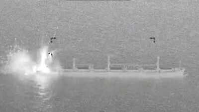 US fighter jet strikes cargo ship in Gulf of Oman as Iran blockade tightens