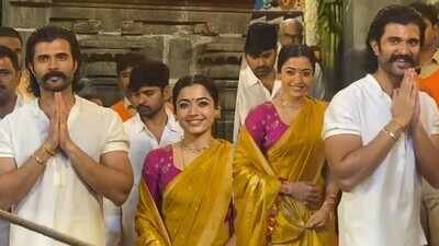 After meeting Vijay in Chennai, Vijay Deverakonda and Rashmika Mandanna seek blessings at Tirumala temple ahead of 'Ranabaali' release