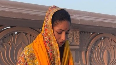 Yami Gautam prayed at the Ram Mandir in Ayodhya ahead of her film's release. Yami Gautam prayed at the Ram Mandir in Ayodhya ahead of her film's release.