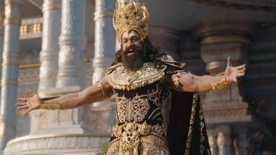 Yash plays the role of Ravana in Ramayana. Yash plays the role of Ravana in Ramayana.